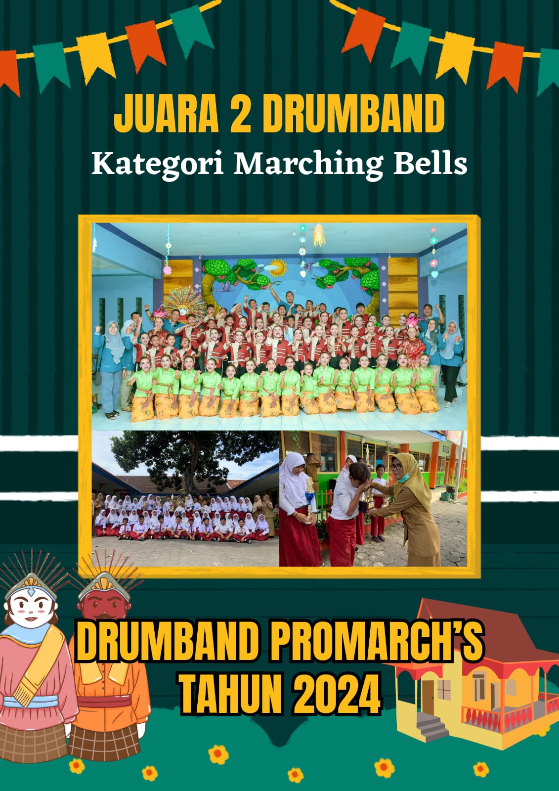 Tim Drumband Promarch’s SDN Gending I Raih Juara 2 Kategori Marching Bells Tahun 2024